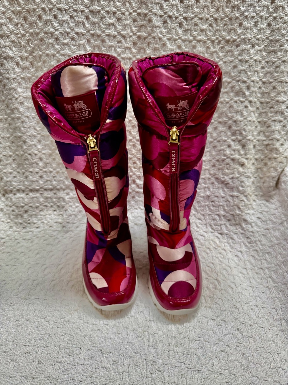 Pretty Pastel Coach Jolt Puffer Boots Size 7B